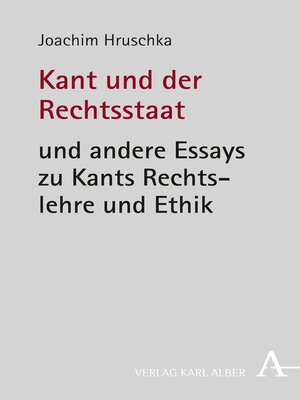 cover image of Kant und der Rechtsstaat